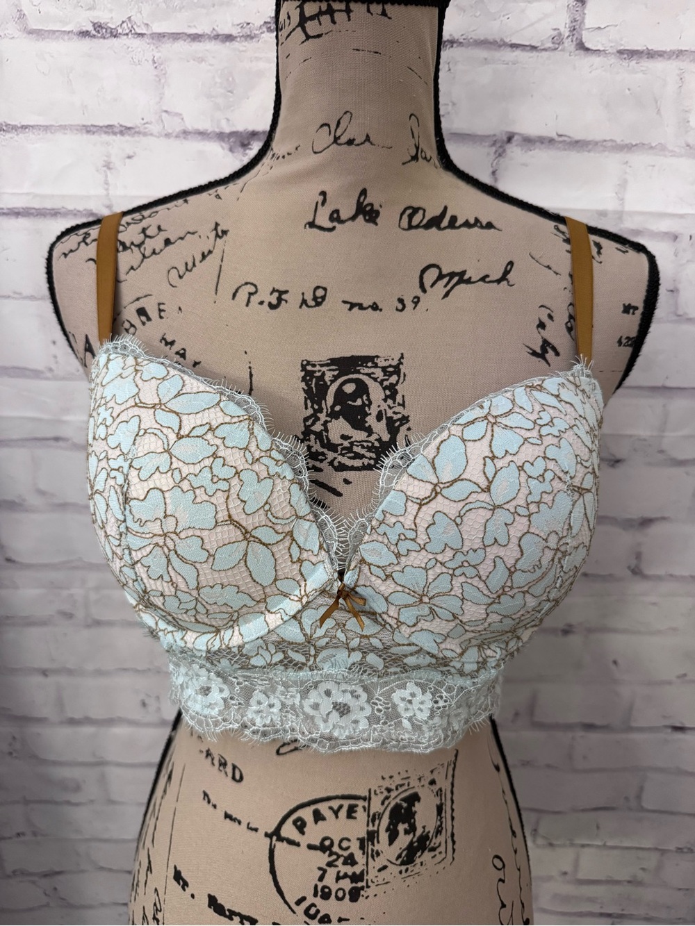Victoria’s Secret Dream Angels padded Demi Bra 36D Blue Brown Sexy‎ Underwire